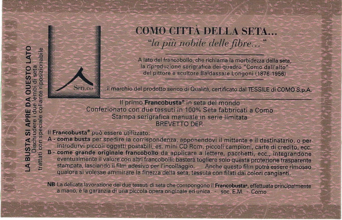 Italy unusual stationery made of real silk