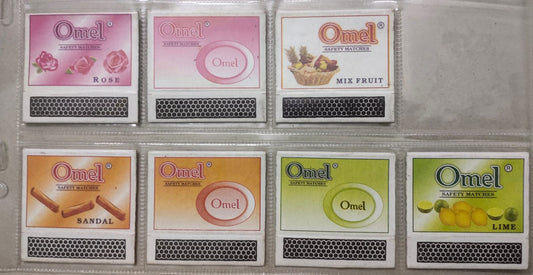 7 different match boxes