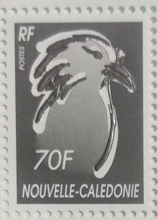 New Caledonia   World's first stamp with real Nickel issued in 2003  + One overprint stamp