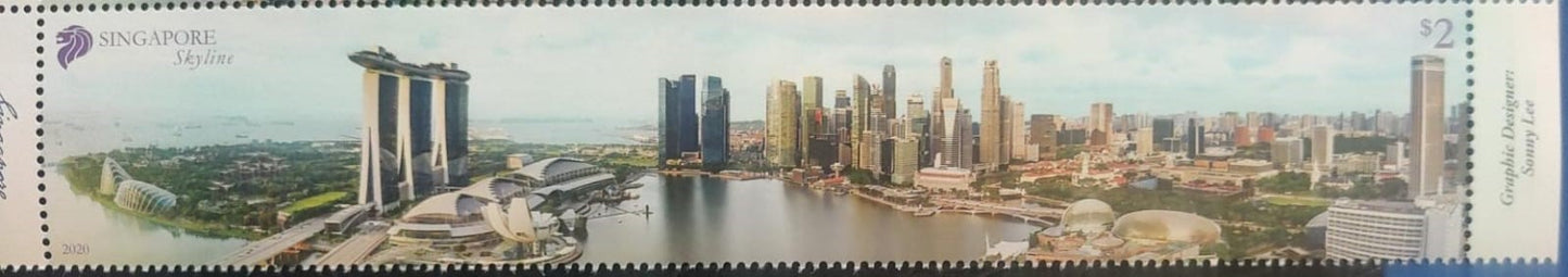 Singapore 2020 skyline   Long stamp 164mm