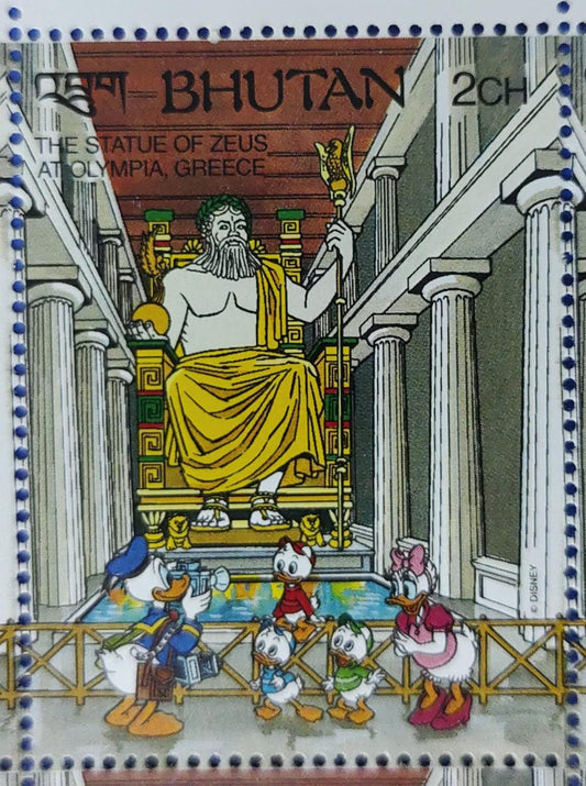 Bhutan Disney stamp -The statue of Zeus at Olympia , Greece