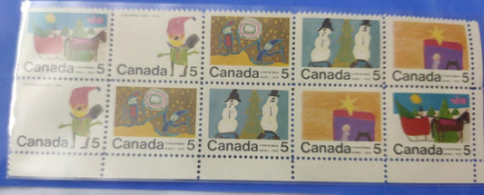 Canada setenent set of 5 x 2 stamps on Christmas.