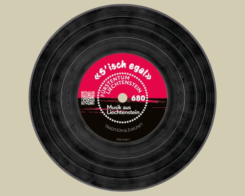 Liechtenstein unusual record stamp -It can be played on a real record player, and listen to the music.