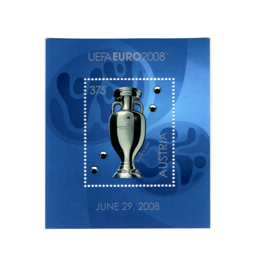 Austria issued a beautiful stamp in 2008 with 4 Swarovski crystals, on UEFA EURO CUP 2008