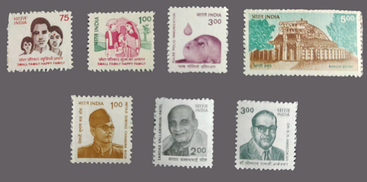 India 8th series definitive Stamps- complete set. MNH