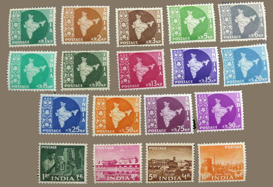 India 3rd series (Ashokan watermark ) definitive stamps