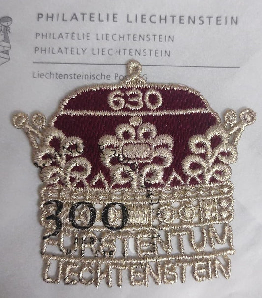 Liechtenstein embroidery stamp with first day postmark.
