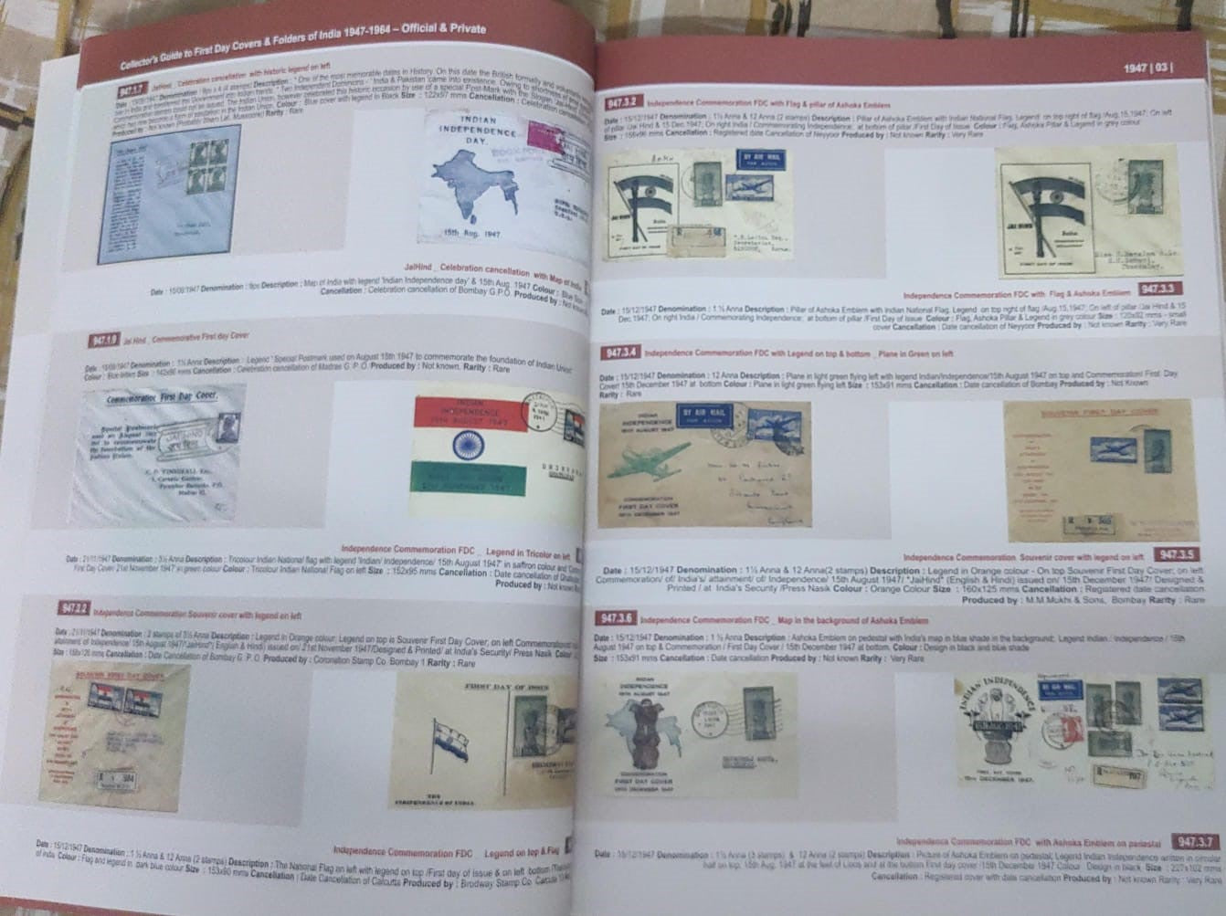 An excellent guide book for Indian First Day Covers (FDCs) and folders- 1947-1964 (official and private issues)