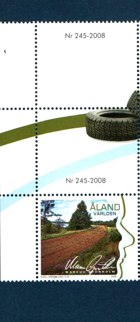 Aland 2008 issued a stamp with real mud/soil affixed on the brown path shown in the stamp
