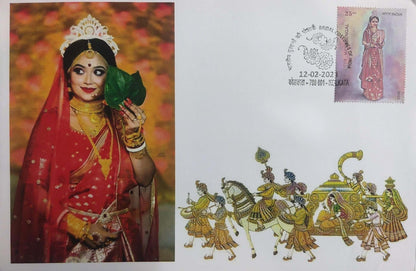 A unique set of 8 varieties pvt first day covers- with 8 different place cancellations from the Bride's place