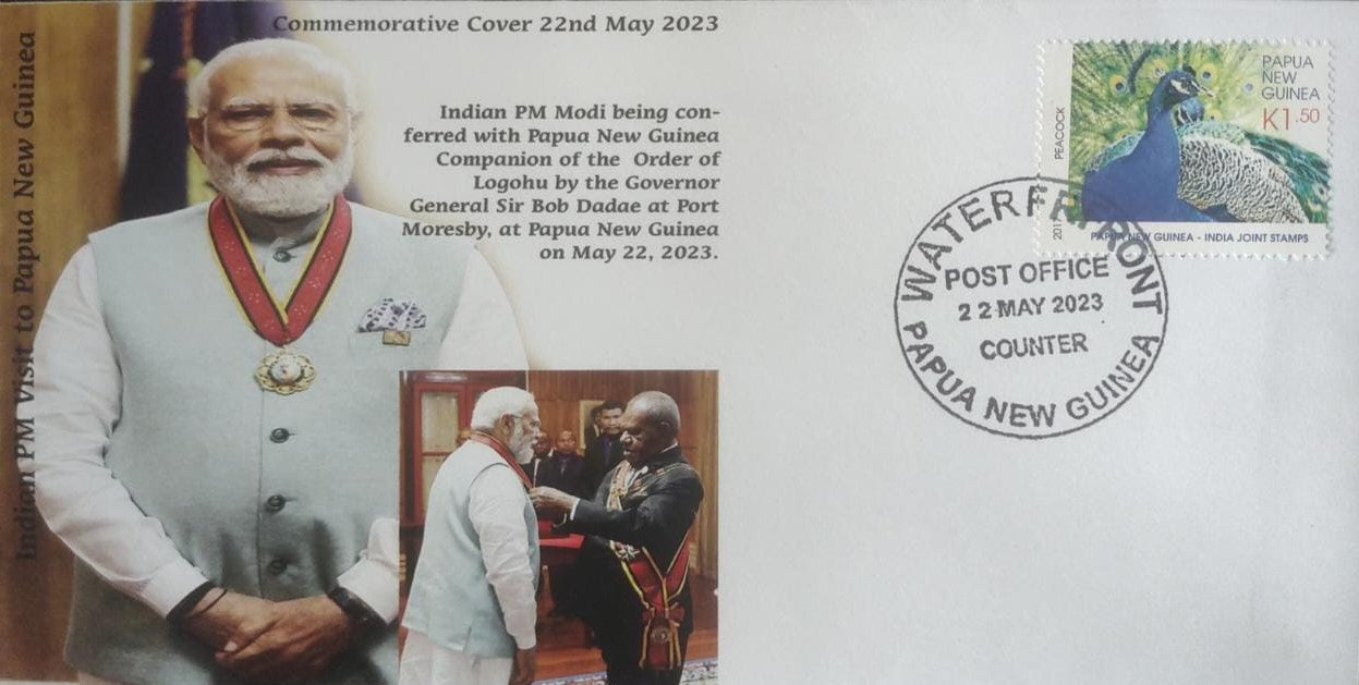 2023 Papua New Guinea Indian PM Modi Conferred Award Commemorative Cov ...