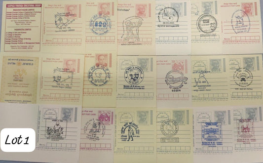 Gandhi special cancellations from different post offices from all over  different states of India.