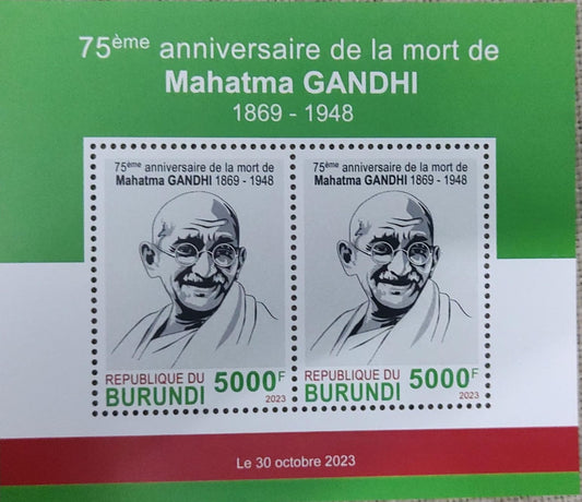 Burundi high FV Ms consisting of 2 stamps on Gandhiji.