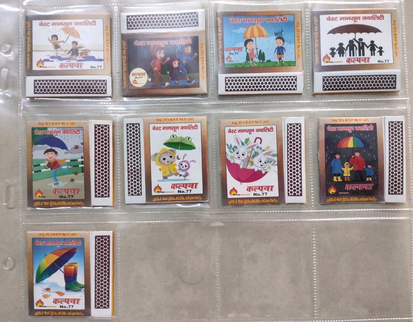 9 different match boxes for collection
