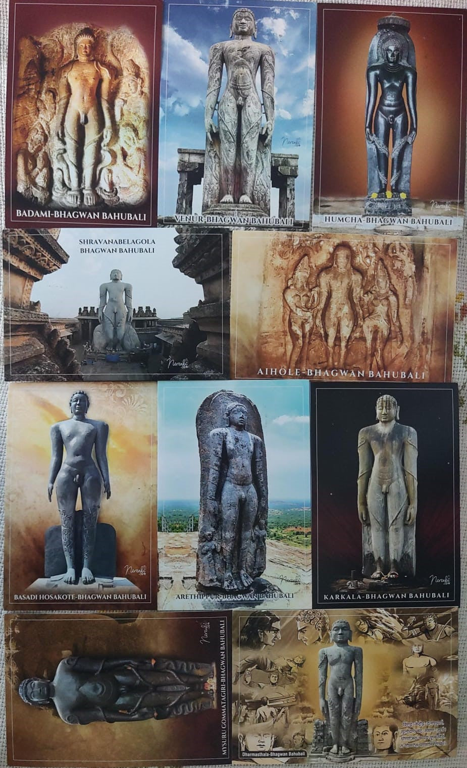 10 beautiful picture postcards on Lord Baahubali, issued by KA circle during Karnapex 2024.