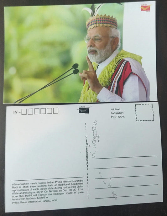 Mint Picture Postcard on PM Modi - postcard featuring him- wearing Andaman headgear
