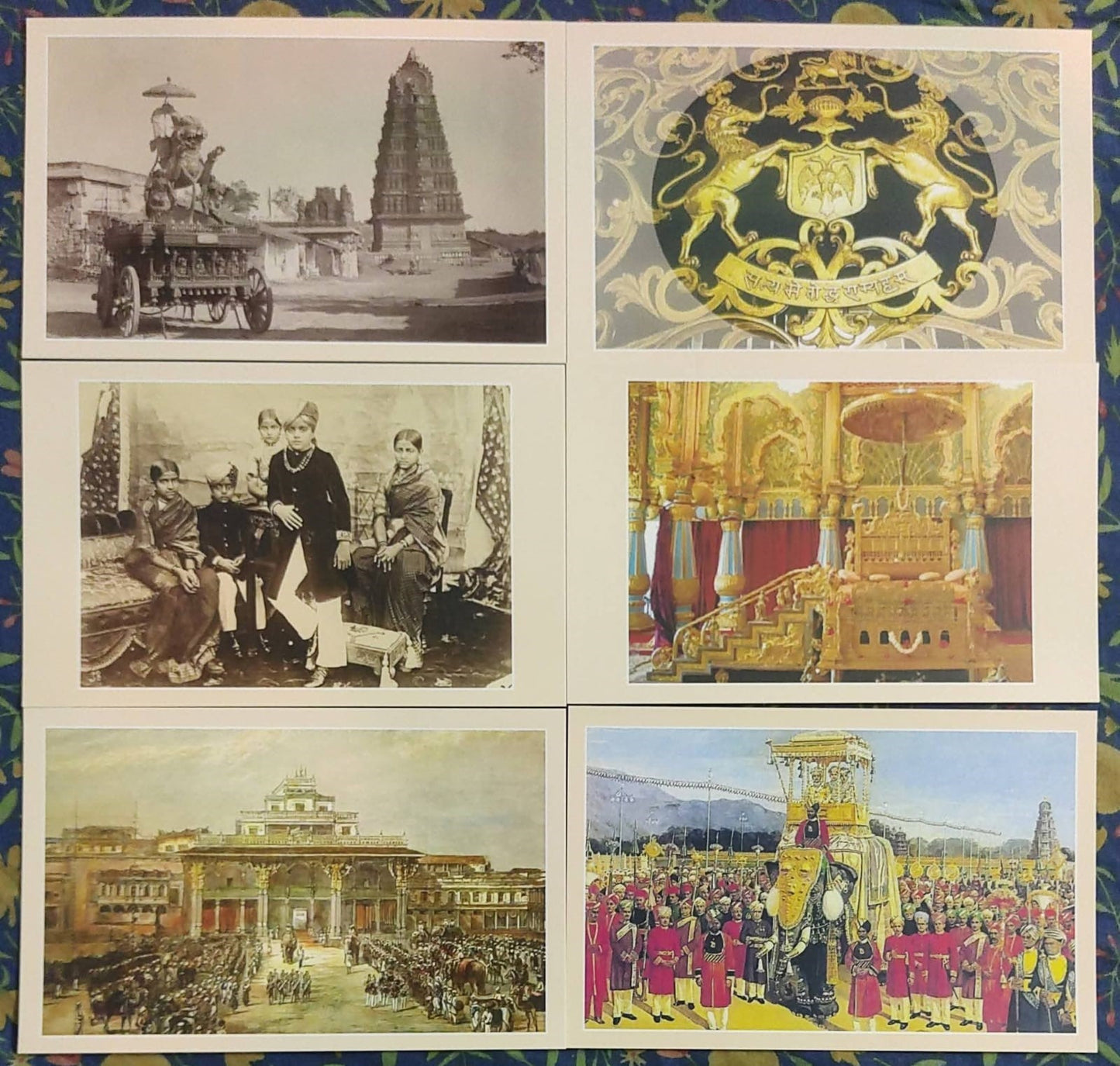 Beautifully designed picture postcards by India Post KA circle.  On Mysore issued in 2014.   Blank postcards.