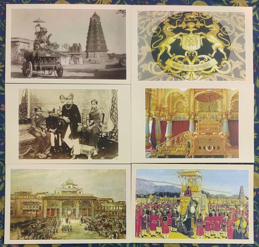 Beautifully designed picture postcards by India Post KA circle.  On Mysore issued in 2014.   Blank postcards.