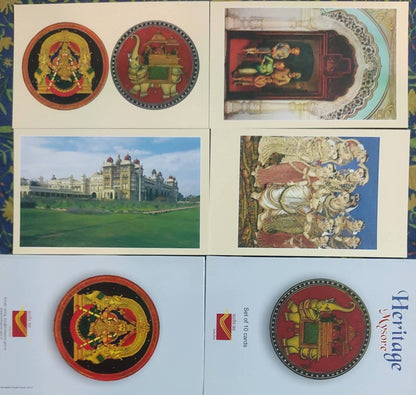 Beautifully designed picture postcards by India Post KA circle.  On Mysore issued in 2014.   Blank postcards.