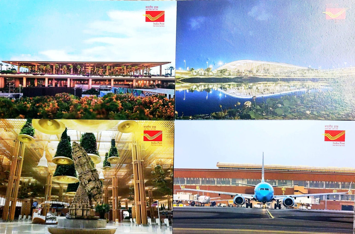 India Kempegowda international airport, Bengaluru 4 picture postcards with a beautiful envelope