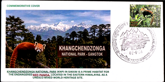 Khangchendzonga inaguration day permanent pictorial cancellation cover with matching stamp