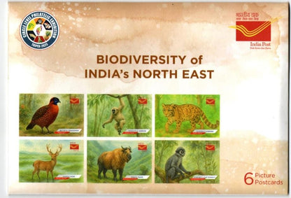 A beautiful set of picture postcards on Biodiversity of India's North East, with inauguration day Ujjayanta Palace ,Agartala