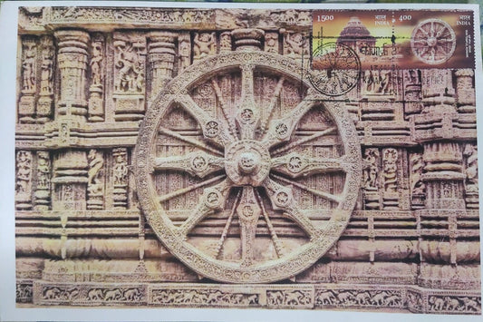 Konark temple permanent pictorial cancellation cover with stamp of same temple