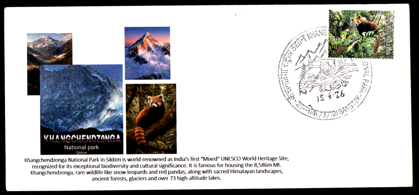 Khangchendzonga inaguration day permanent pictorial cancellation cover with matching stamp