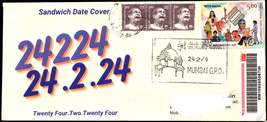 Permanent Pictorial  Postally Travelled Cover on Sandwich Date Cover -24-02-2024 From Mumbai