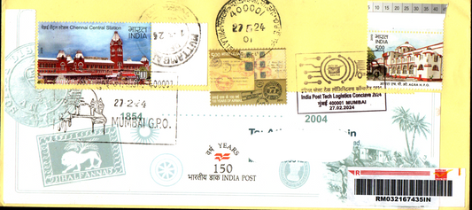 Special Cancellation Postally Travelled Cover on  India Post Tech Logistics Conclave -27-02-2024 From Mumbai