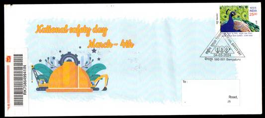 Special Cancellation Postally Travelled Cover on National Safety Day-04.03.2024 From Bengaluru