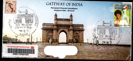 Inauguration Day Permanent Pictorial  Postally Travelled Cover on Gateway of India  -28-12-2023 From Mumbai
