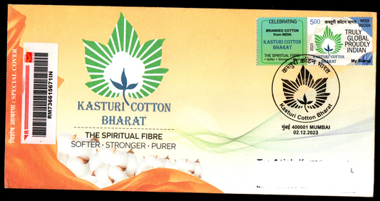 Special Cancellation Postally Travelled Cover on Kasturi Cotton Bharat-02.12.2023 from Mumbai