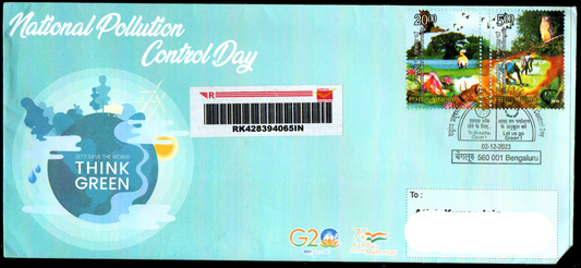 Special Cover Postally Travelled on on National Pollution Day -02.12.2023 from Bengaluru&nbsp;