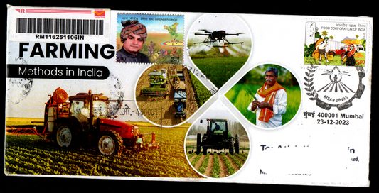 Special Cancellation on Kisan Diwas Postally Travelled Cover 23-12-2023 from Mumbai