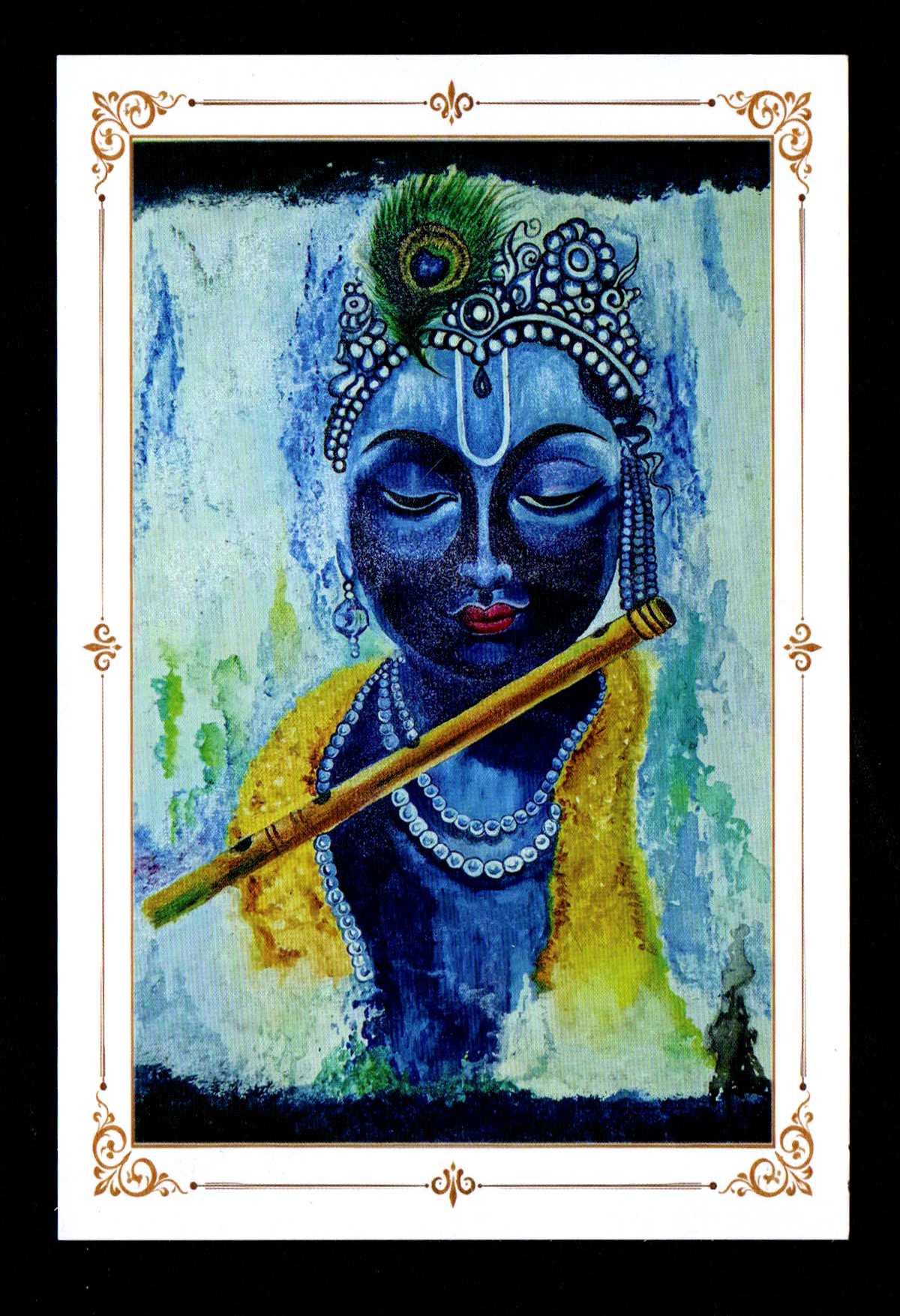 Nirakkoottu- set of 4 beautiful Picture postcards on hindu Gods and Goddess- paintings done by a transgender person .