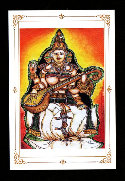 Nirakkoottu- set of 4 beautiful Picture postcards on hindu Gods and Goddess- paintings done by a transgender person .