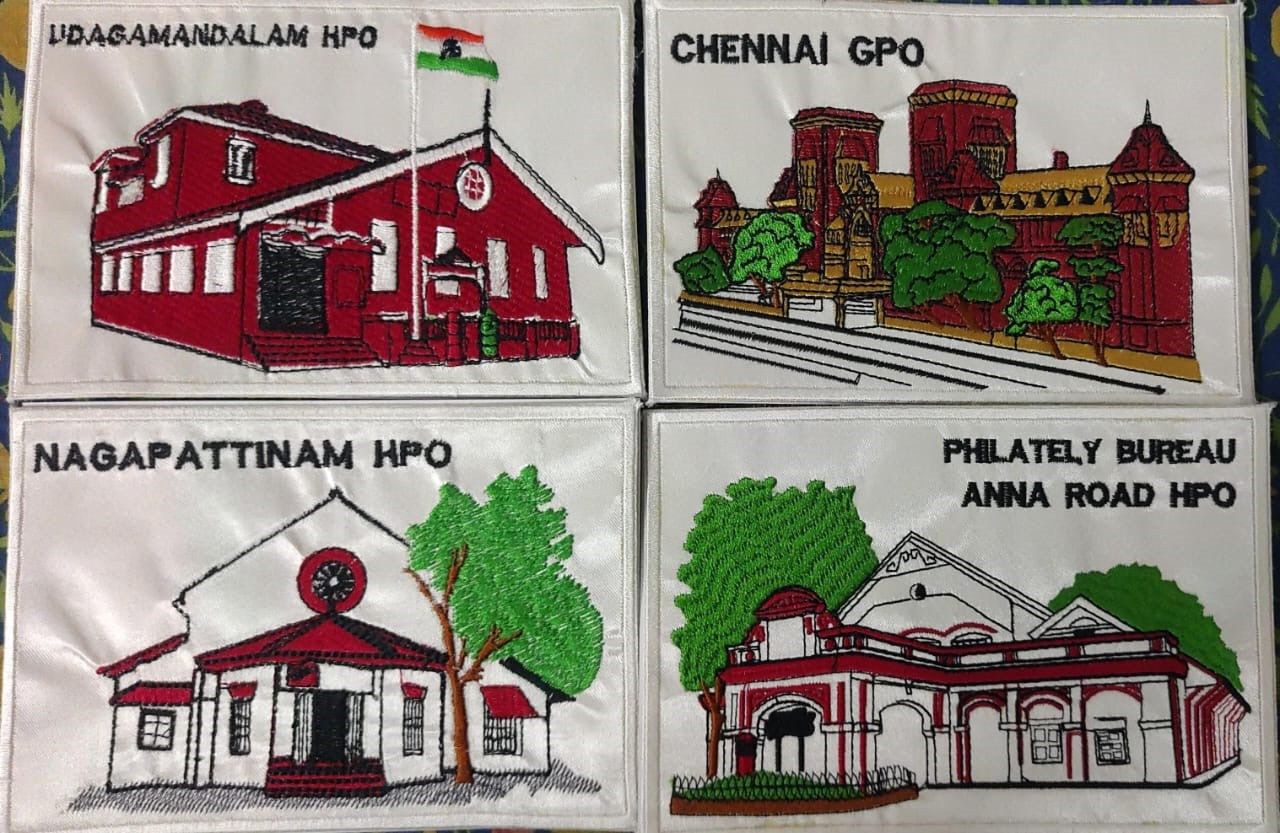 Embroidery postcards -4 different issued during last day of Tanapex25 by TN circle.
