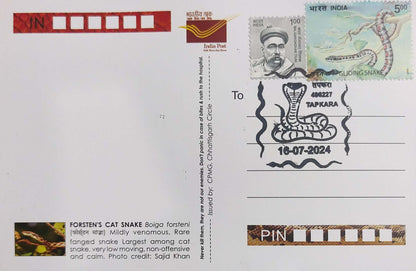 Picture Postcards from DOP - CG circle with Introduction day PPC on Snakes-Forsten's Cat Snake