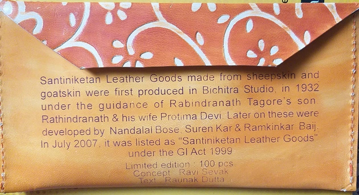Pvt cover made from Pure leather from Shantiniketan- GI tag Leather.