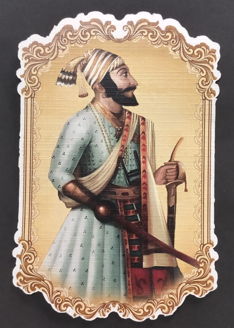 Die Cut private  Picture post Cards on  Shivaji Maharaj 5 diff beautiful postcards -blank