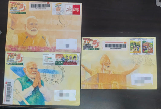 Celebrating 75th birthday of Hon.prime minister Sri.Narendra Modi on 17.09.2025  privately designed cover by using suitable Swach Bharat stamps and happy Birthday my stamp.