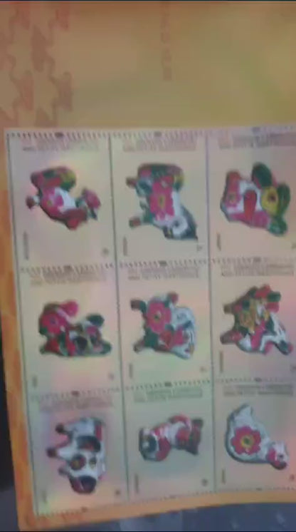 Grenada   Full holographic beautiful sheetlet of 12 different stamps on Zodiac animals signs.
