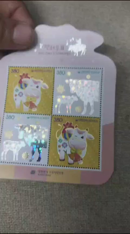 Korea sheetlet on year of OX  With Holographic effect.