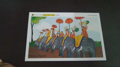 A very unique postcard - with Augmented reality (AR) by India Post  Theme- Trissurpooram- It is held every year in Trissur.