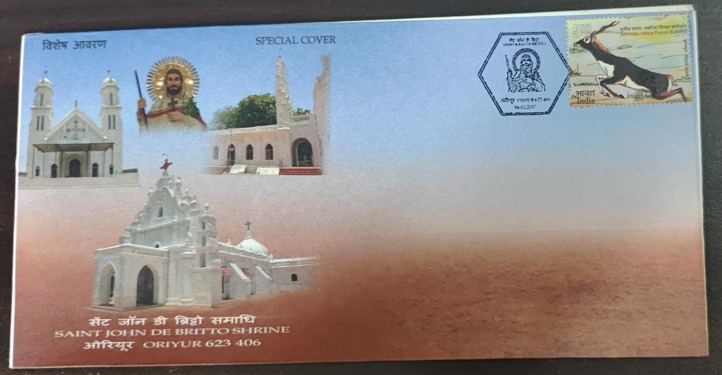 Special cover from Oriyur   With gold foil on Saint - attached seperately.