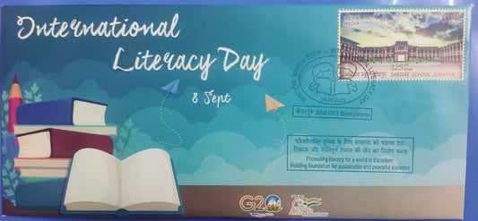 International Literacy Day  special cancellation issued on 08-09-2023 from Bengaluru -on private cover
