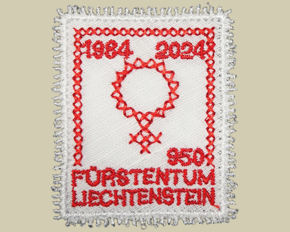 Liechtenstein embroidery stamp on 40 Years of Women's Suffrage in Liechtenstein