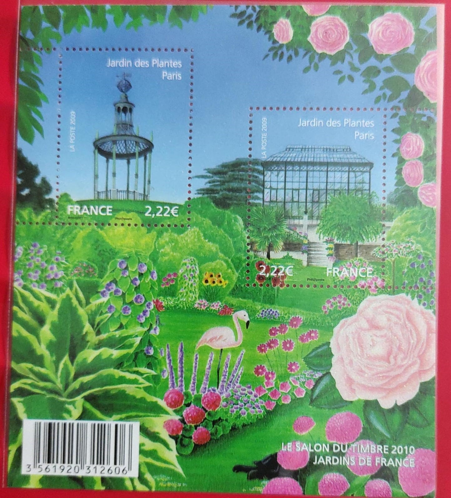 France high FV two stamps in MS   Flowers and gardens