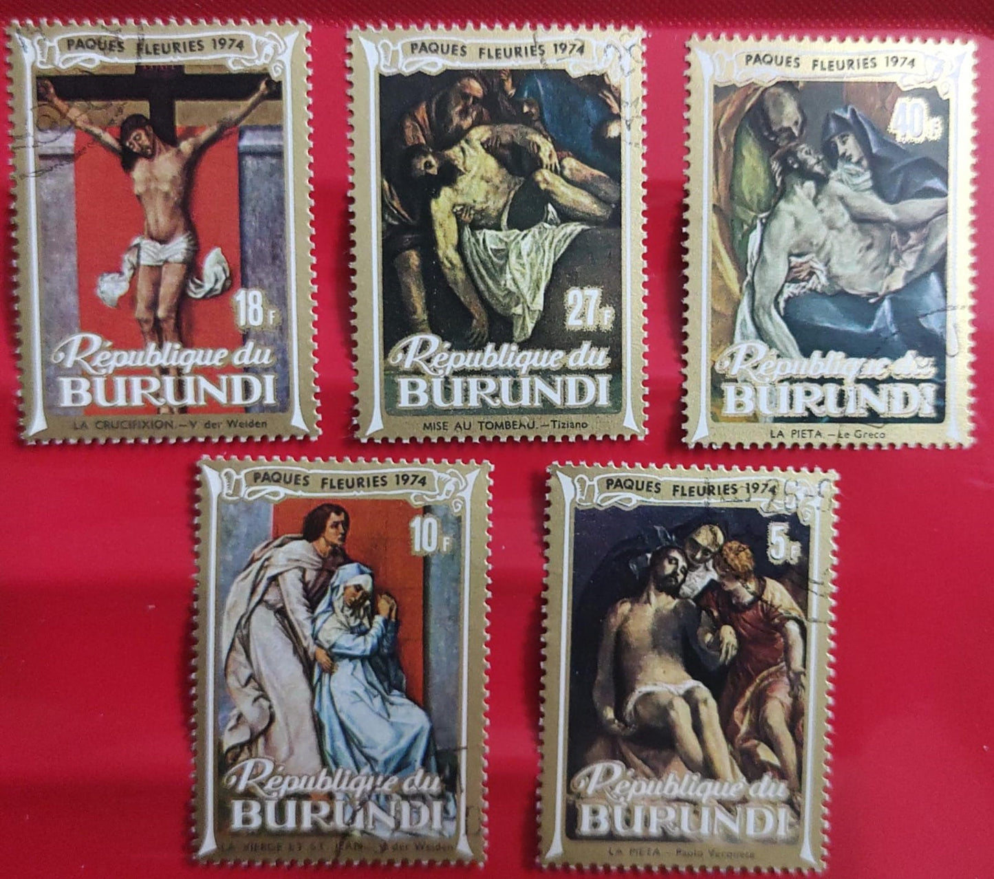 Burundi 5 diff stamps on Christianity.